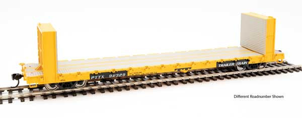 HO Scale Walthers 910-5852 60' Pullman-Standard Bulkhead Flatcar PTTX #92344