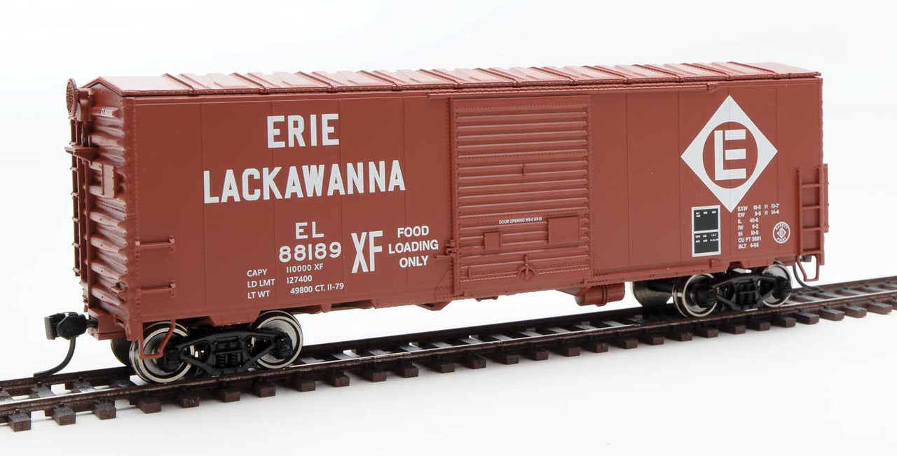 Walthers Mainline HO Scale 40-Foot American Car and Foundry (ACF) Modernized Welded Boxcar with 8-Foot Youngstown Door, Erie Lackawanna #88189