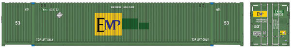 ATLAS 50005944 N Scale 3-Pack Green Jindo-CIMC 53' Corrugated Containers with Large Side Logo