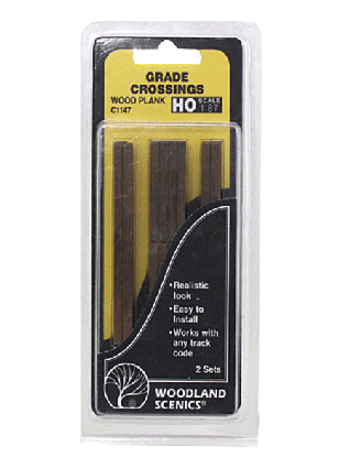 Woodland Scenics HO Scale Wood Grade Crossing Package of 2 for Model Railroads