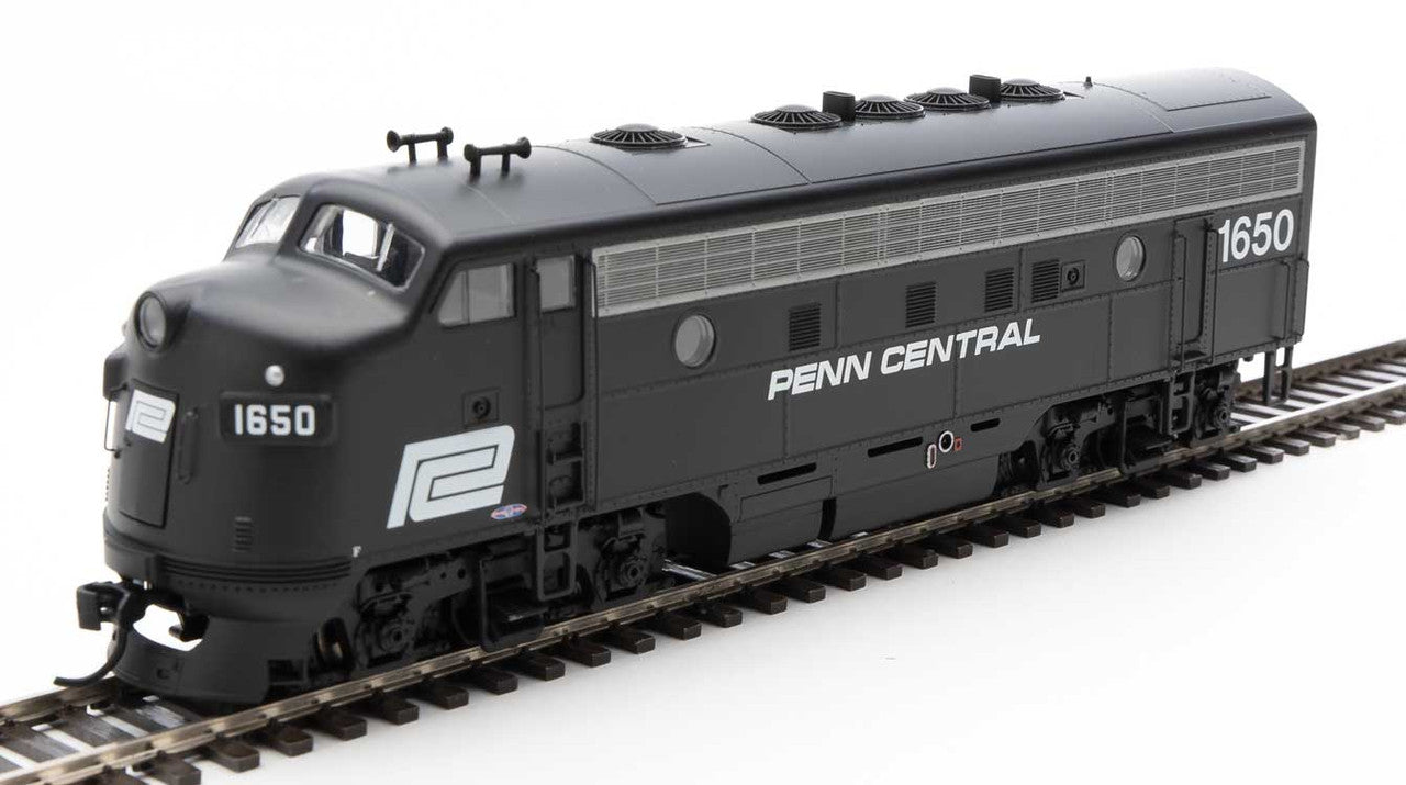 Walthers 19983 EMD F7 A/B Model Trains - PC - Penn Central #1650, #3460 in Black and White Colors - DCC & Sound HO Scale for Model Train Enthusiasts