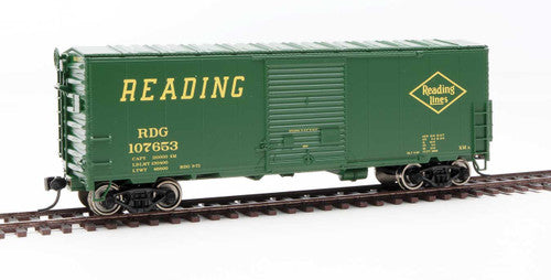 Walthers Mainline HO Scale Model Train - 40 Foot ACF Modernized Welded Boxcar of Reading Railroad #107653