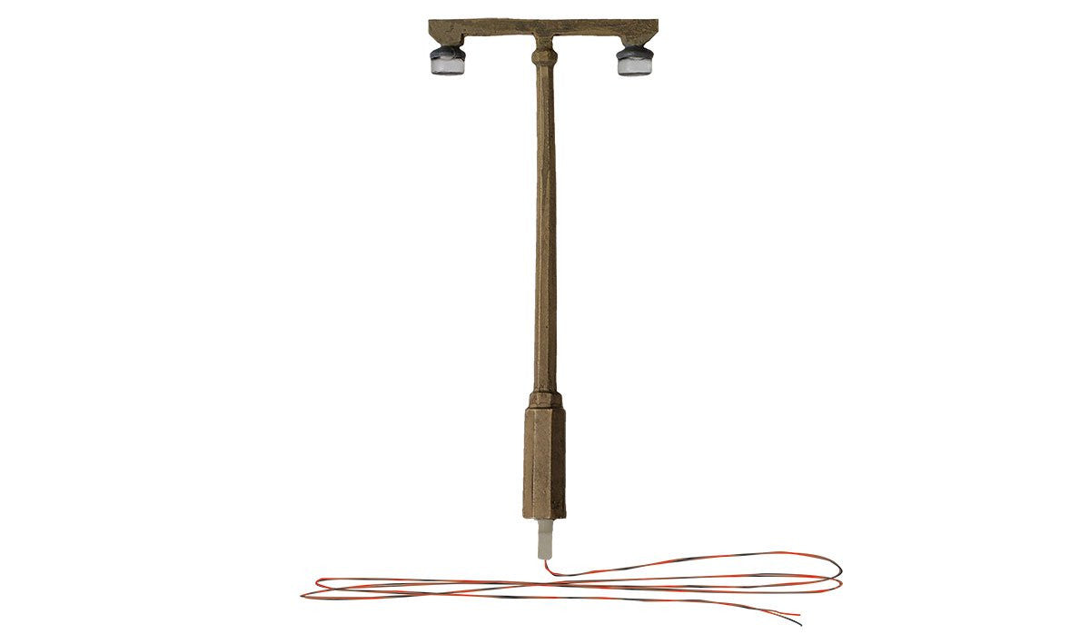Woodland Scenics HO Scale Twin Lamp Street Lights - Just Plug(TM) System, Package of 3 Pieces, Part # 785 - 5676