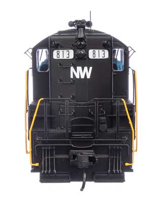 WalthersProto HO Scale EMD GP9 N&W Norfolk & Western #813 (Black, White) with DCC & Sound