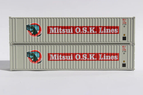 JTC N Scale 40' Standard Height 8'6 Corrugated Steel Containers of MITSUI O.S.K. LINES (MOL)