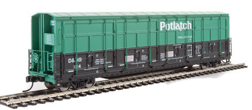 Walthers Proto HO Scale Model Train - 56-Foot Thrall All-Door Boxcar in Two-Tone Green, D&NE Potlatch #124 (Limited Edition)