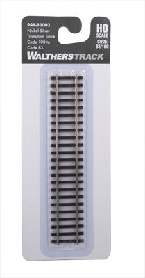 Walthers HO Scale Code 83 to 100 Transition Track Model Railway Accessory - Part Number 948 - 83003