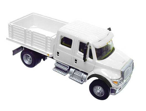 Walthers Assembled HO Scale White International 7600 2 - Axle Crew Cab Truck with Railroad Decals
