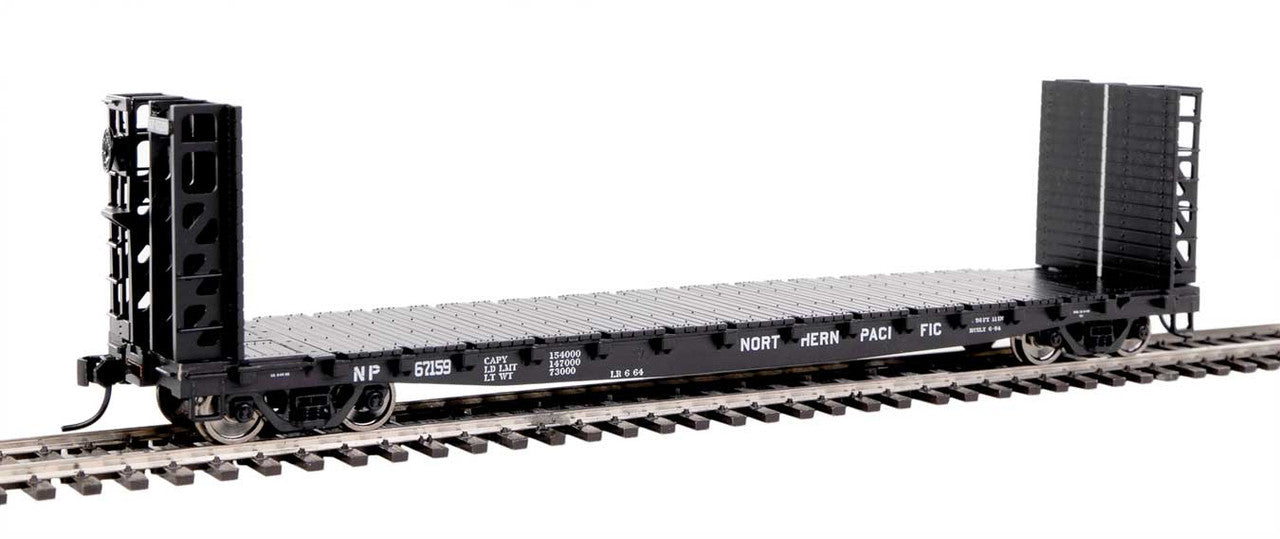 Walthers HO Scale 53' GSC Bulkhead Flatcar - Northern Pacific #67159 (Black) 910-5912