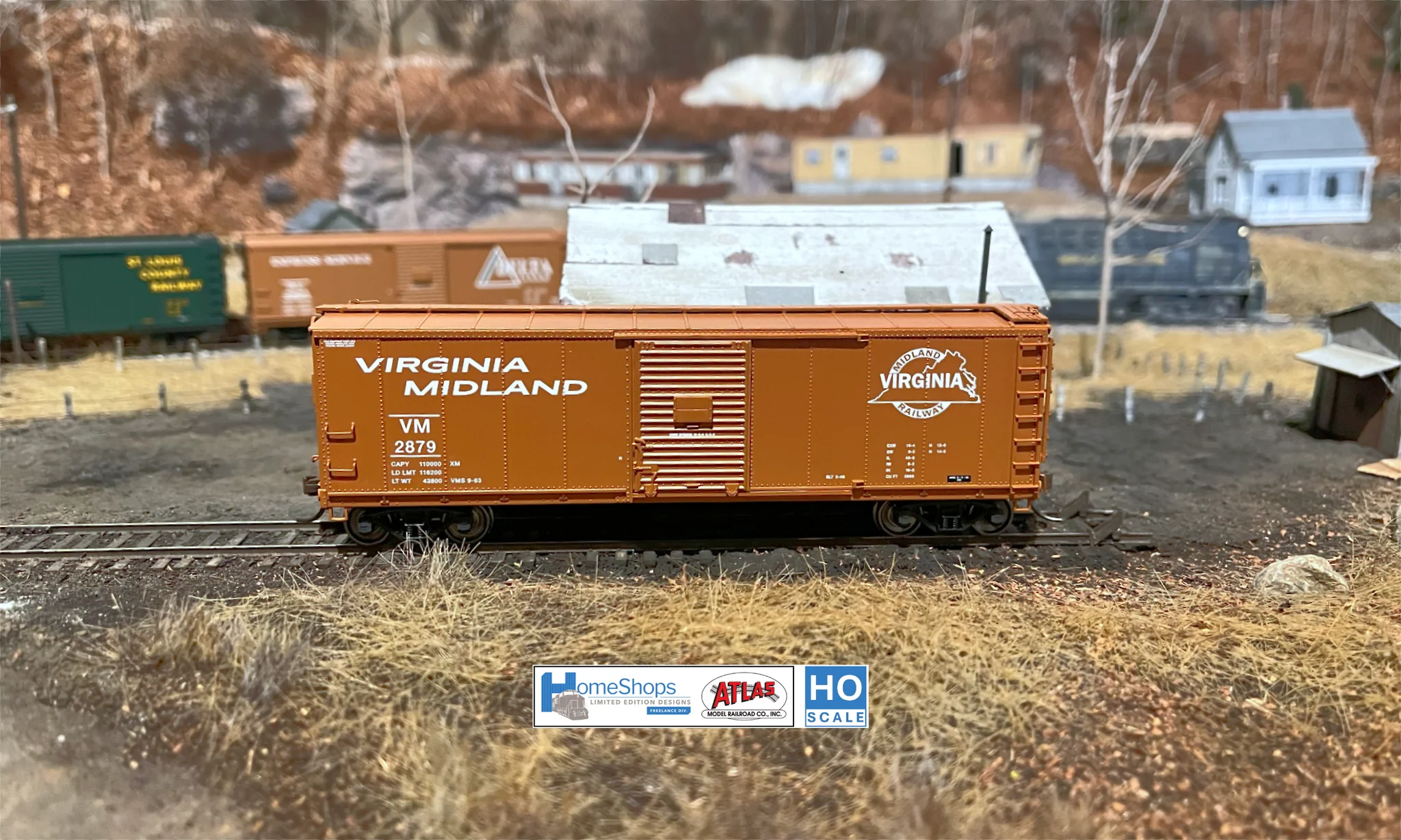 HO Scale Model Train - HomeShops HFB-040-002 VM, Atlas USRA Rebuilt Steel 40-Foot Box Car Representing Virginia Midland #2864