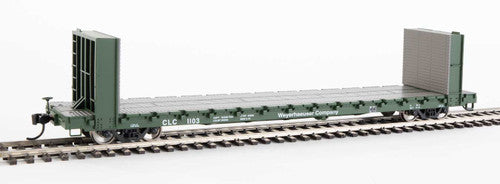 HO Scale Walthers 910-5826 60' Pullman-Standard Bulkhead Flatcar Weyerhauser #1103