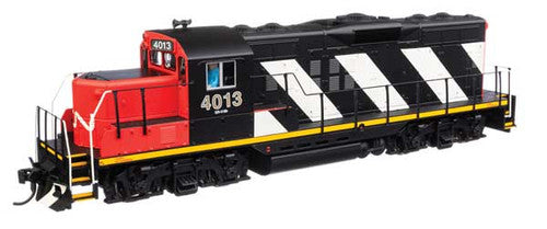 Walthers 910 - 20433 HO Scale Model Train - EMD GP9 Phase II Canadian National #4013 with Black, Red and White Stripes, Equipped with DCC & Sound
