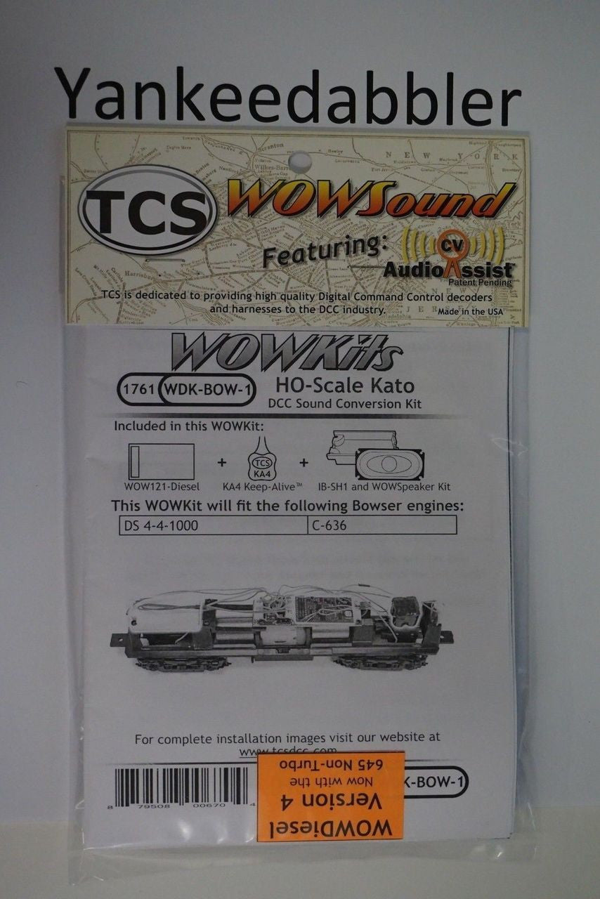 1761 TCS Train Control System / Bowser {WOW WDK - BOW - 1} Diesel Version 4 Conversion Kit for HO Scale Model Trains, YankeeDabbler Part # 745 - 1761