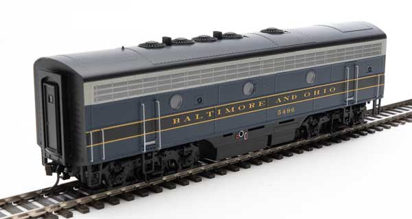 Walthers HO Scale Model Train - EMD F7 A/B Locomotive Set of Baltimore & Ohio #4536 and #5496 in Blue, Gray, Black, and Dulux Colors with DCC & Sound Functionality