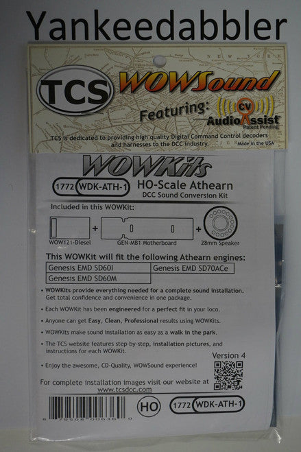 1772 TCS Train Control System - WDK-ATH-1 DCC WOW Sound Conversion Kit for HO Scale Trains, Part # 745-1772