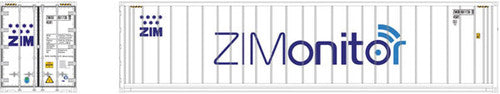 N Scale ATLAS 50006005 3-Pack 40' Reefer Container Set 2 ZIM in White, Blue with Monitor Markings