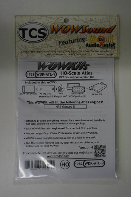 1782 TCS Train Control System / ATLAS WOW WDK - ATL - 9 Diesel Version 4 Conversion Kit for HO Scale Model Trains, YankeeDabbler Part # 745 - 1782