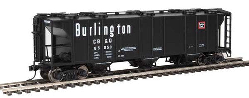Walthers Mainline HO Scale Model Train - 50 Foot Pullman - Standard PS - 2 2893 Three - Bay Covered Hopper, Chicago, Burlington & Quincy (CB&Q) #85059
