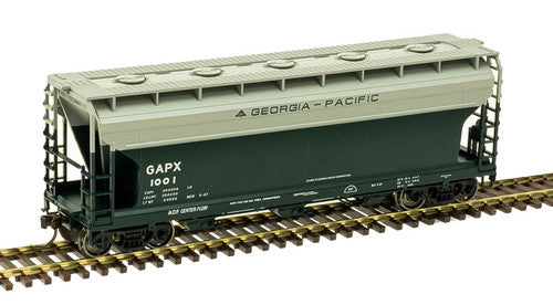 HO Scale Atlas ACF 3560 Covered Hopper Georgia Pacific #1001 (Dark Green, Gray)