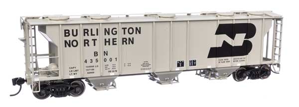 Walthers 910 - 7041 HO Scale Model of 50 - Foot PS - 2 Covered Hopper for Burlington Northern Railroad, Car Number #435001