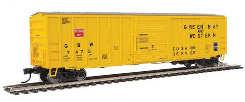 Walthers HO Scale Model Train - 50 Foot ACF Exterior Post Boxcar in Green Bay & Western Green Color with Road Number #7475
