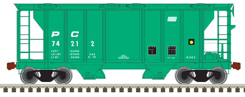 ATLAS N Scale PS-2 Covered Hopper Penn Central #74216 in Green & White