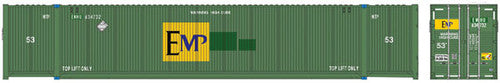 ATLAS 50005944 N Scale 3-Pack Green Jindo-CIMC 53' Corrugated Containers with Large Side Logo