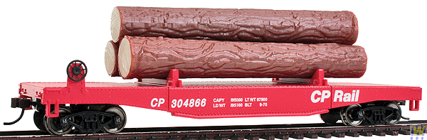 HO Scale 1771 WAL-931 Log Dump Car with Logs - Canadian Pacific