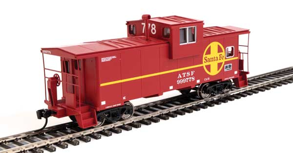 Walthers Mainline HO Scale Model Train Caboose - ATSF Atchison, Topeka & Santa Fe #999778, International Extended Wide - Vision Design