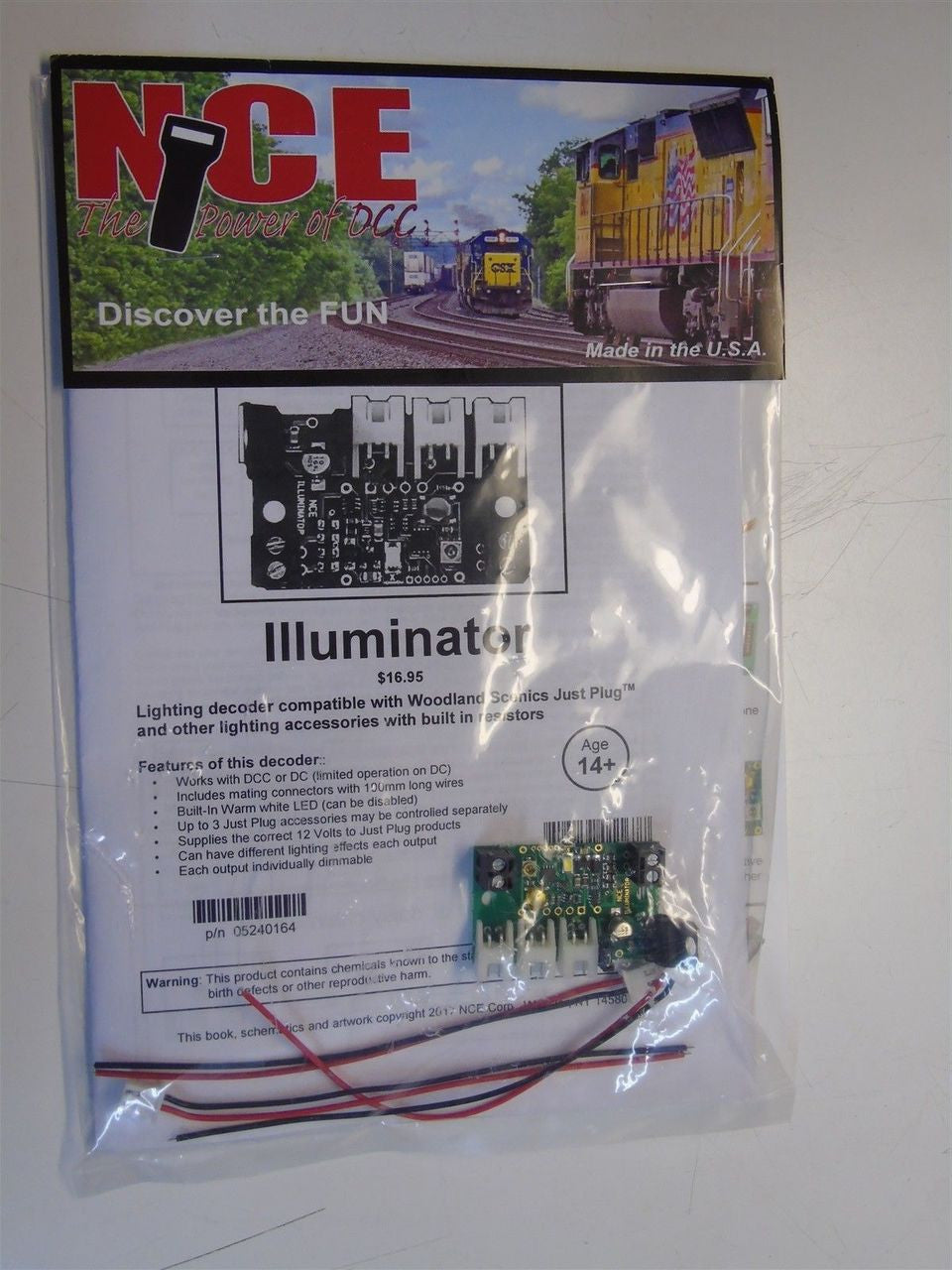 164 NCE Illuminator Scenic Decoder, Part Number 524 - 164 for Lighting and Signaling