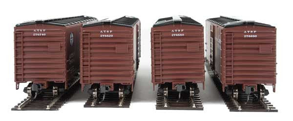 Walthers HO Scale 4-Pack Limited Edition 40' PS-1 Santa Fe Slogan Boxcar Set #3 for Postwar Freight Trains