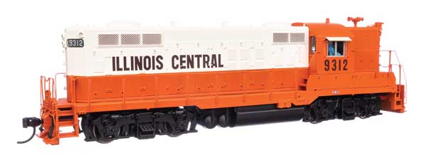 WalthersProto HO Scale Model Train - EMD GP9 IC Illinois Central #9312 with DCC & Sound in Orange, White, and Black Color Scheme