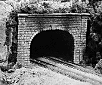 Woodland Scenics N Scale Unpainted Hydrocal Castings Double - Track Tunnel Portals Package (2 Pieces) - Cut Stone Design, Ideal for Model Railroads