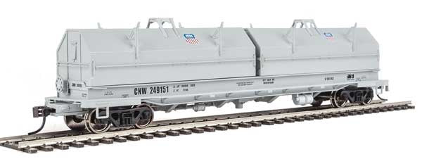 HO Scale Walthers Proto 50' Evan Coil Car - Union Pacific CNW #249151 (Gray, Small UP Shield)