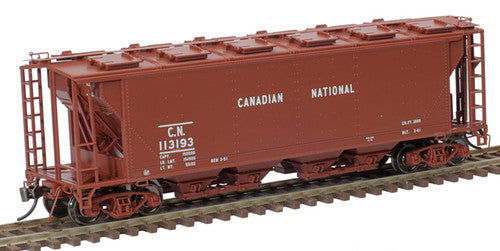 HO Scale Atlas Slab Side Covered Hopper Model of Canadian National Railway with 12 Hatches, #113241