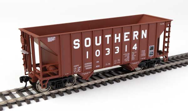 Walthers HO Scale 34' 100-Ton 2-Bay Brown Hopper - Southern Railway SOU #103314