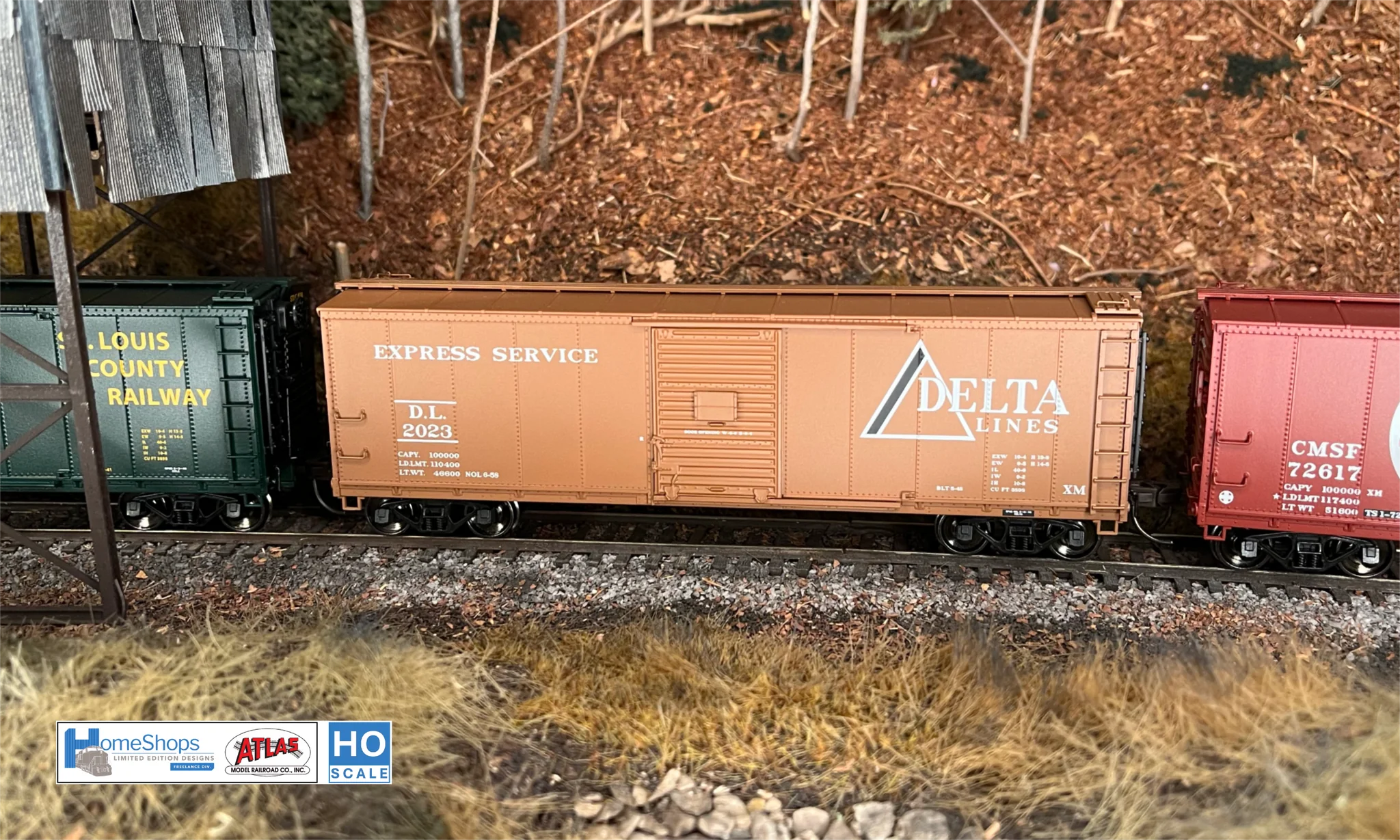 HO Scale Model Railroad - HomeShops HFB-037-003 DL Delta Lines #2064 Atlas USRA Rebuilt Steel 40-Foot Box Car