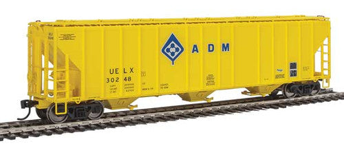 Walthers Proto HO Scale 55-Foot Evans 4780 Covered Hopper Model for Archer-Daniels-Midland UELX #30248 with Yellow Color and Molecule Logo