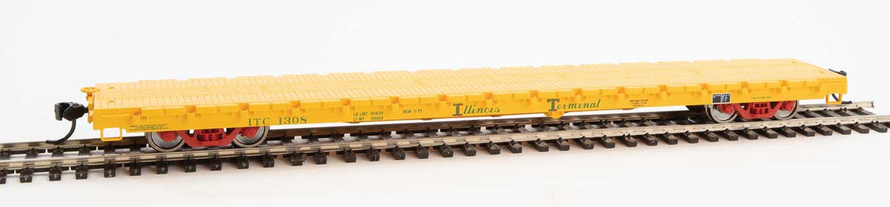 Walthers 910 - 5368 HO Scale 60 - Foot Pullman - Standard Flatcar for Illinois Terminal, Featuring Car Number 1308