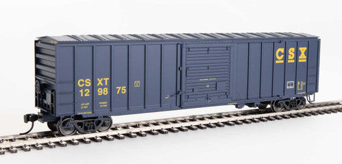 Walthers HO Scale Model Train - 910-1858 ACF Exterior Post Boxcar in Blue and Yellow of CSX Transportation #129875