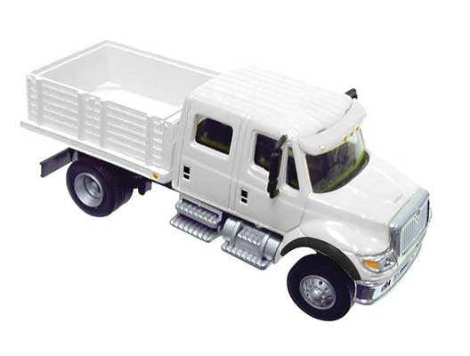 Walthers Assembled HO Scale White International 7600 2 - Axle Crew Cab Truck with Railroad Decals