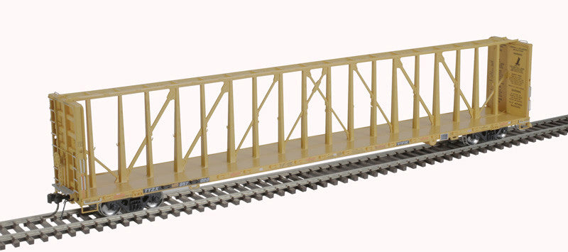 HO Scale Atlas 20006493 73' TTX Center Partition Car #857020 (Yellow, Black Stripes)