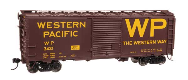HO Scale Walthers 910 - 45224 40 - Foot American Car and Foundry (ACF) Welded Boxcar Representing Western Pacific #3421