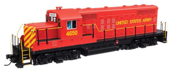 Walthers HO Scale EMD GP9 Phase II US Army #4650 (Red, Yellow) with DCC & Sound