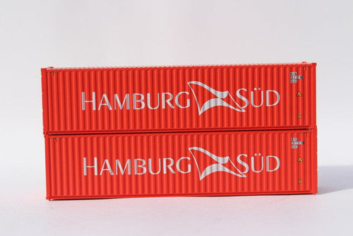 JTC N Scale 40' High Cube Hamburg Sud MIEU Set #2 Containers with Magnetic System