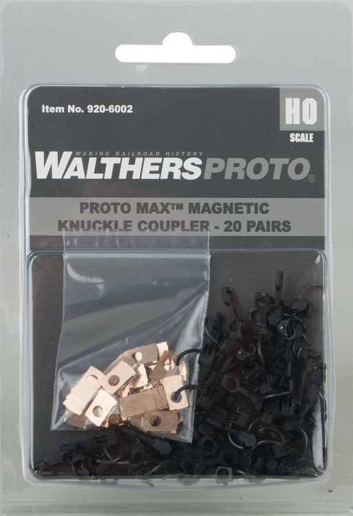 WalthersProto 920-6002 HO Scale Proto MAX Magnetic Knuckle Couplers - 20 Pairs
