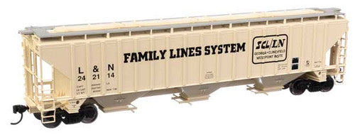 HO Scale Walthers 910-49023 L&N Trinity 4750 3-Bay Covered Hopper #242114