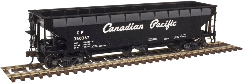 HO Scale Atlas 20004570 70-Ton Hart Ballast Car Set of 3 - Canadian Pacific #360296, 360902, 360931 with Black Script Lettering Model Trains