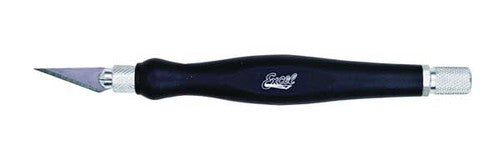 Excel 16026 K26 Ergonomic Fit Grip Utility Knife with 11 Blades and Black Safety Cap for All Scales