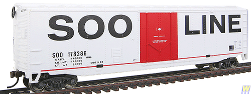 HO Scale 1671 WAL-931-1671 50-Foot Plug-Door Boxcar Model for Soo Line Railroad